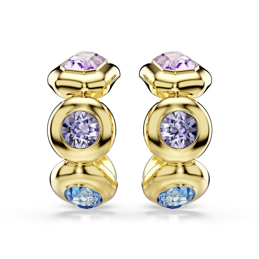 swarovski أقراط حلقية gema، قطع متنوع، ألوان متعددة، لمسة نهائية من الذهب عيار 18 قيراط
