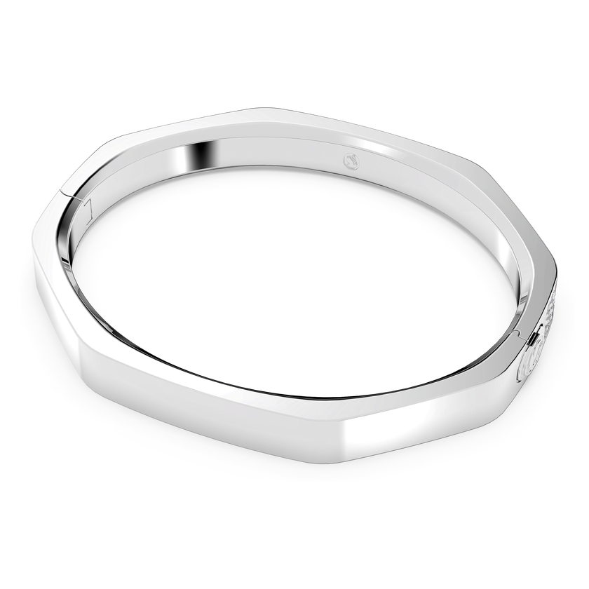 swarovski dextera bangle  octagon shape  white  rhodium plated