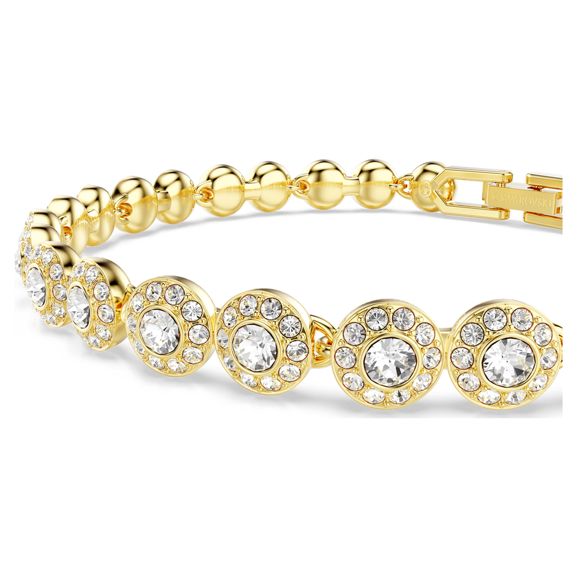 swarovski طقم una angelic، قطع مُستدير، لون أبيض، طلاء باللون الذهبي