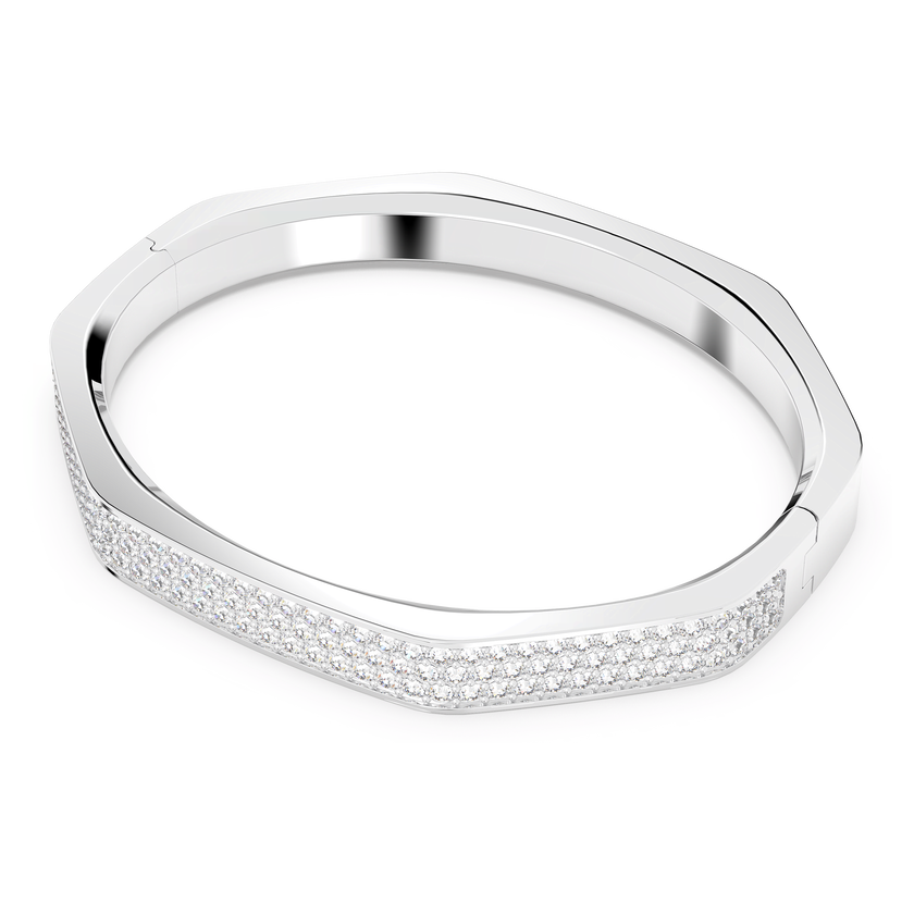 swarovski dextera bangle  octagon shape  white  rhodium plated