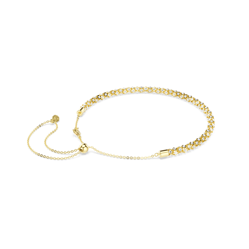 swarovski dextera necklace  round cut  white  18k gold finish
