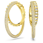 Rota hoop earrings, Mixed cuts, White, Gold-tone plated