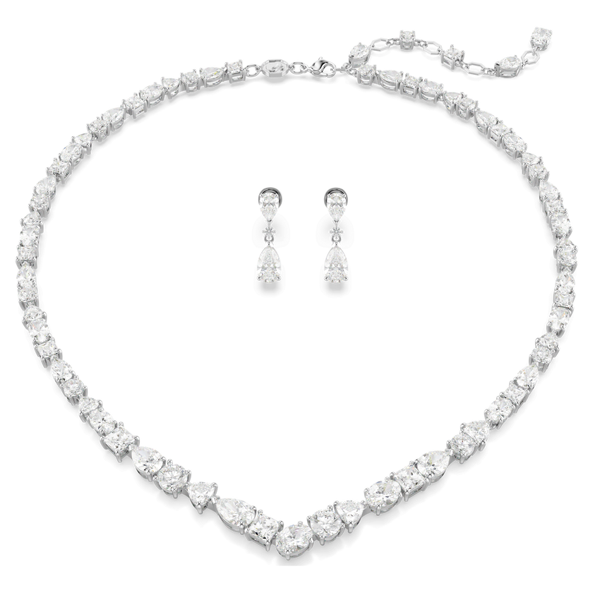 swarovski mesmera set  mixed cuts  white  rhodium plated