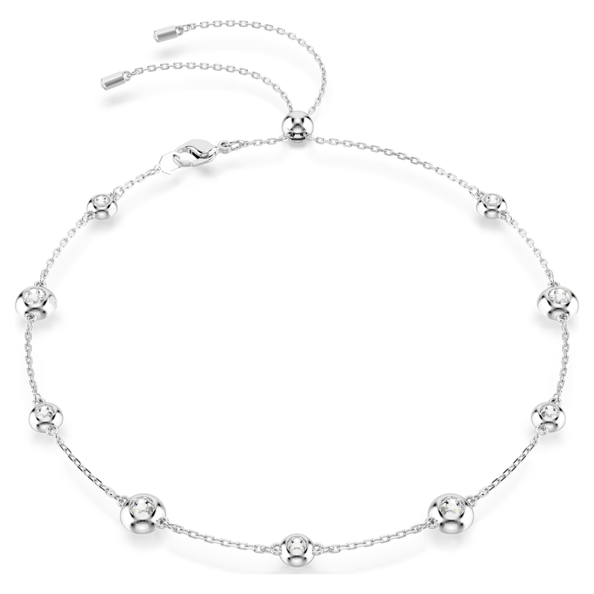 swarovski una angelic necklace  round cut  double sided motifs  white  rhodium plated