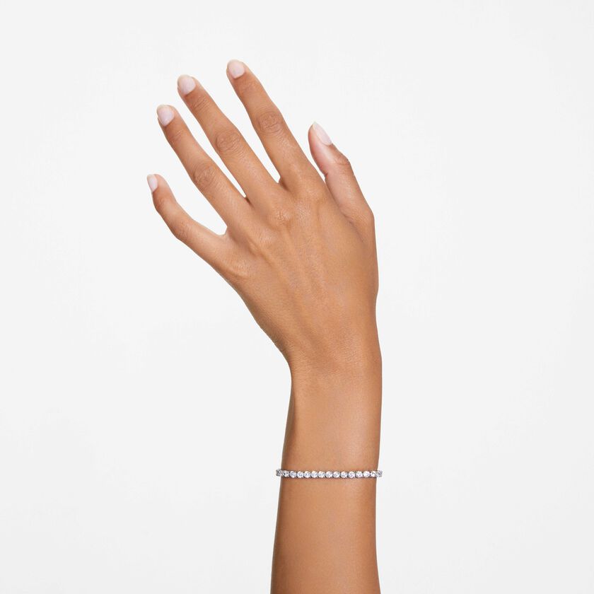 swarovski سوار matrix tennis، قطع مستدير، لون أبيض، طلاء روديوم