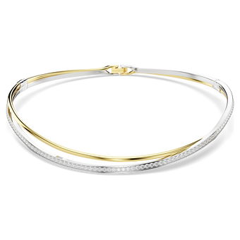 swarovski hyperbola choker  round cut  white  mixed metal finish