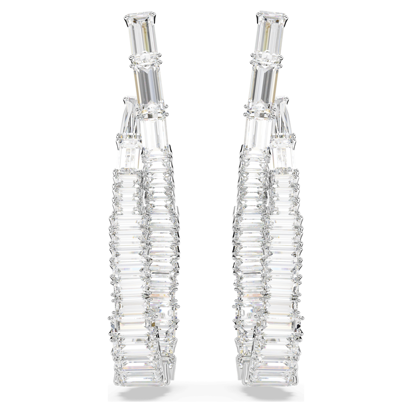 swarovski hyperbola drop earrings  infinity  white  rhodium plated