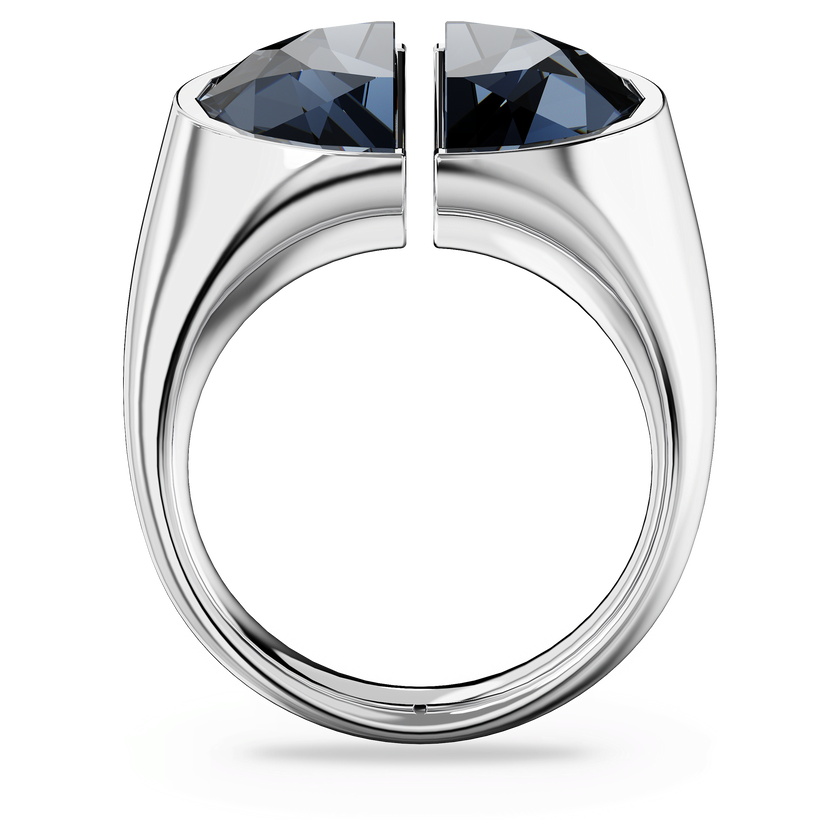 swarovski lucent cocktail ring  gray  rhodium plated