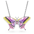 Idyllia pendant and brooch, Butterfly, Multicolored, Rhodium plated