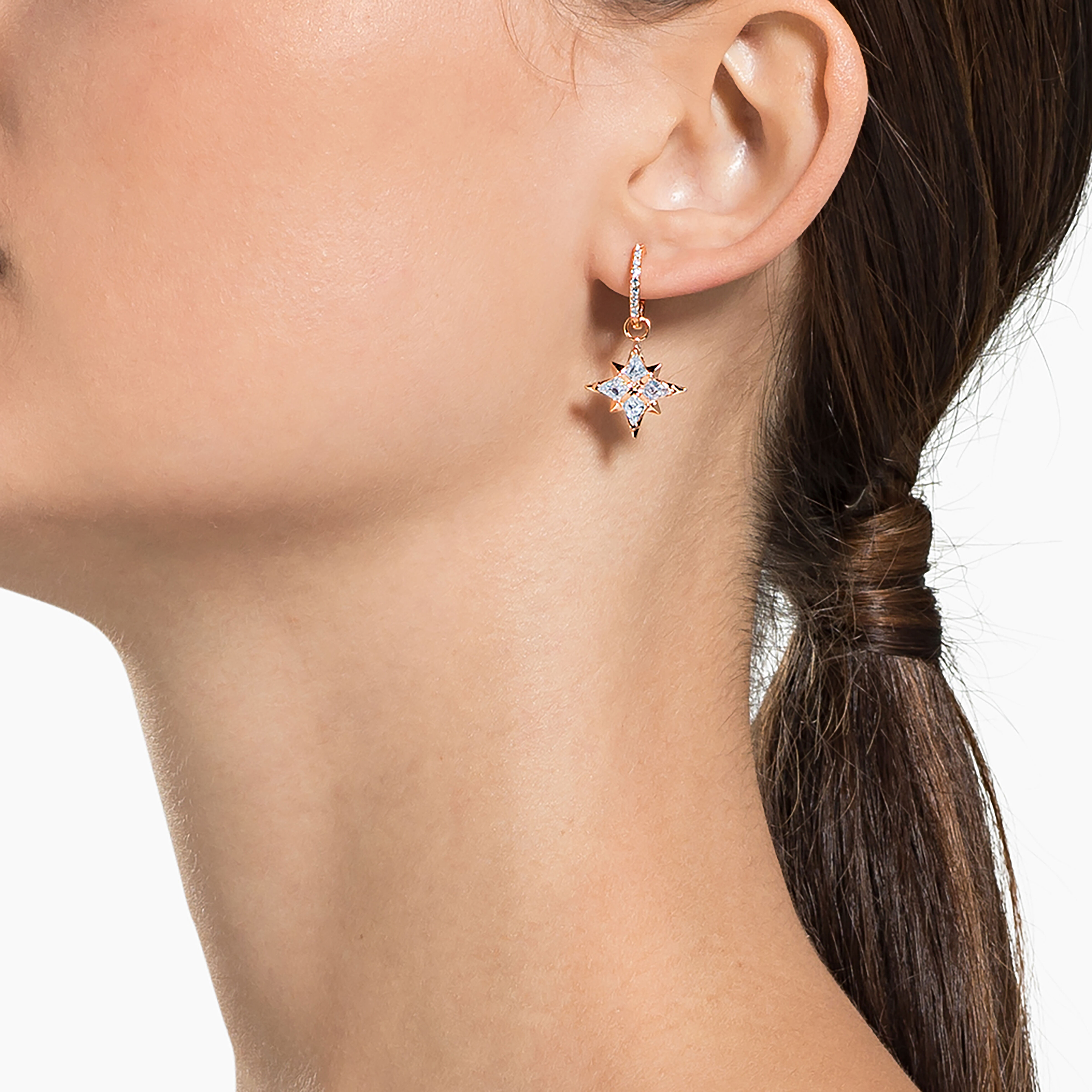 Swarovski rose gold drop earrings shop