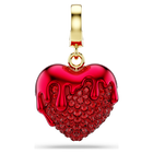 swarovski حلية idyllia، قطع مستدير، شكل قلب، لون أحمر، طلاء باللون الذهبي