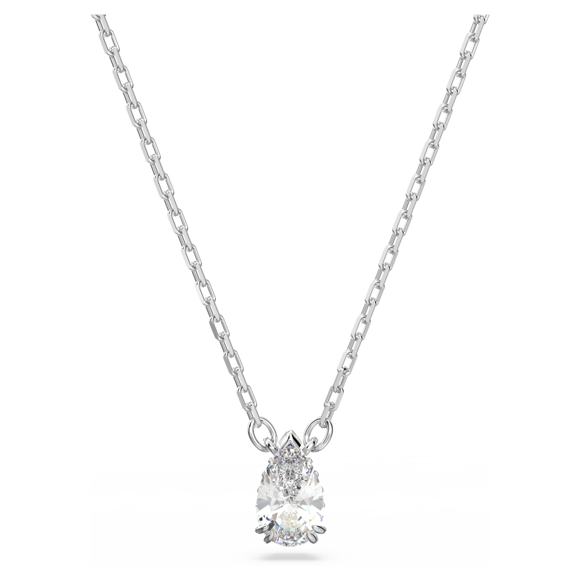 swarovski stilla pendant  pear cut  white  rhodium plated