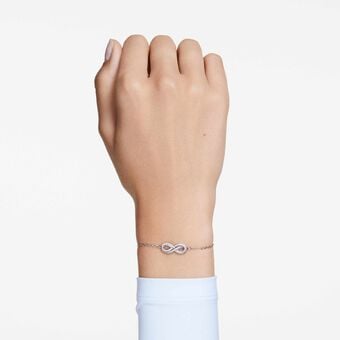 Hyperbola bracelet, Infinity, White, Rhodium plated swarovski hyperbola bracelet  infinity  white  rhodium plated