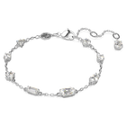 Mesmera bracelet, Mixed cuts, Scattered design, White, Rhodium plated
