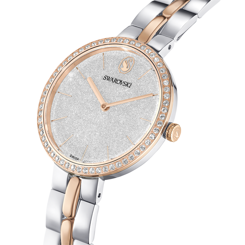 swarovski cosmopolitan watch  swiss made  metal bracelet  silver tone  mixed metal finish