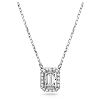 swarovski una necklace  octagon cut  white  rhodium plated