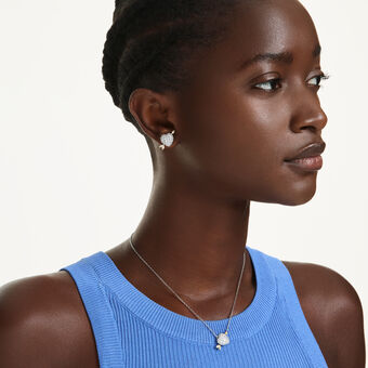 swarovski idyllia set  mixed cuts  heart with arrow  white  rose gold tone plated