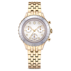 swarovski ساعة octea chrono، صناعة سويسرية، سوار معدني، لون ذهبي، لمسة نهائية بلون ذهبي شامبين