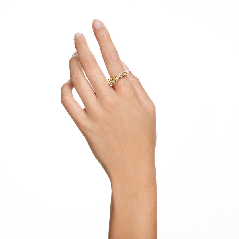 swarovski rota cocktail ring  mixed cuts  white  gold tone plated