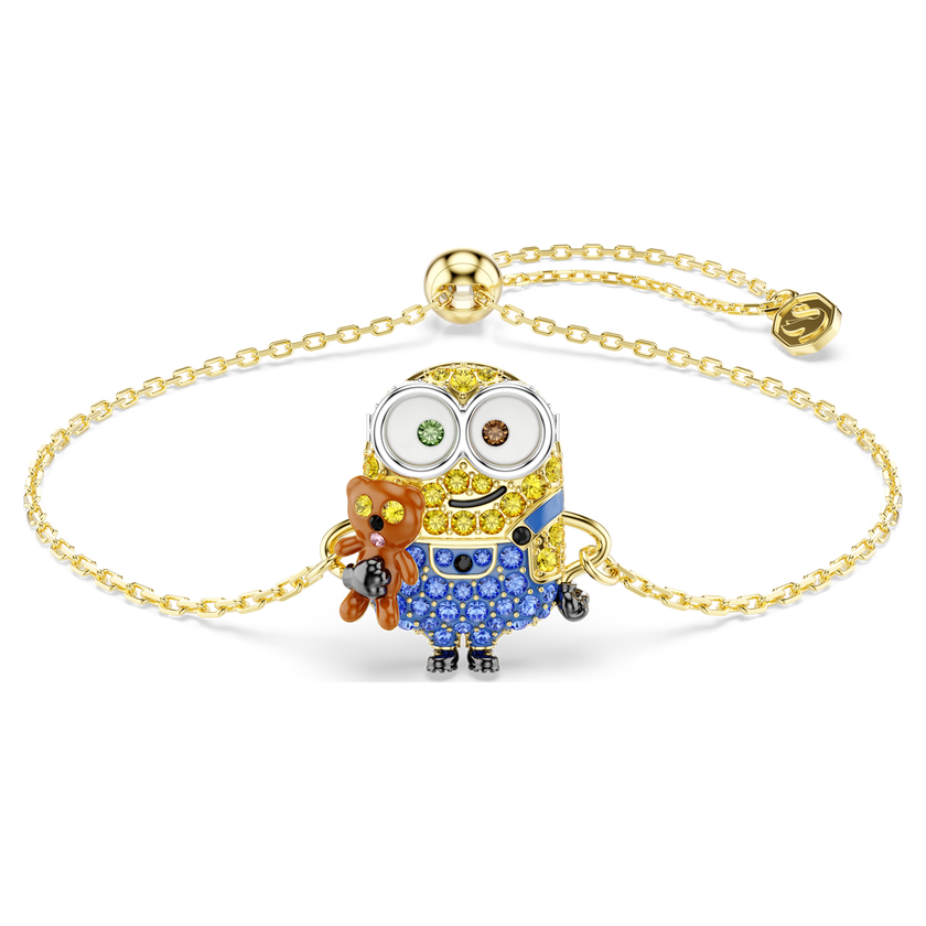 swarovski minions bob bracelet  pav   multicolored  18k gold finish