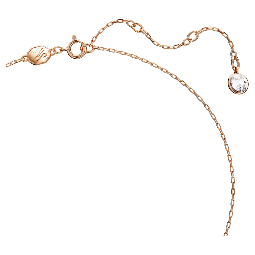 swarovski قلادة swan، على شكل بجعة، حجم صغير، لون أبيض، طلاء بلون ذهبي وردي