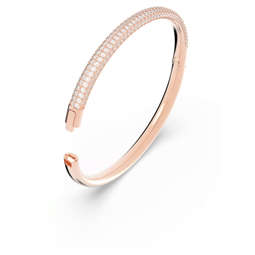 swarovski stone mini bangle  white  rose gold plated