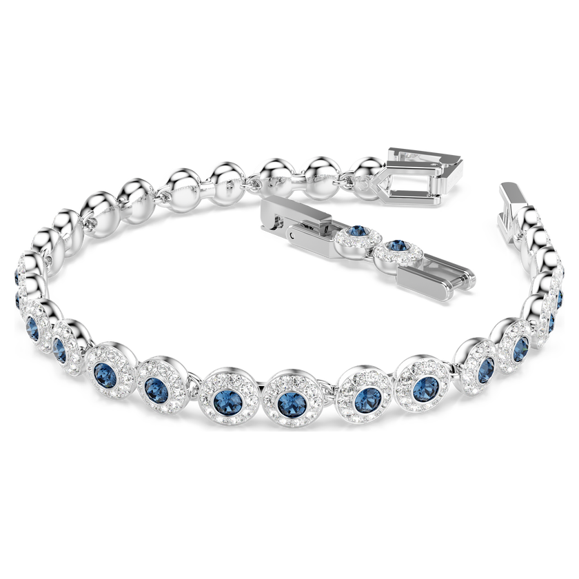 swarovski سوار تنس una angelic، قطع مستدير، لون أزرق، طلاء روديوم