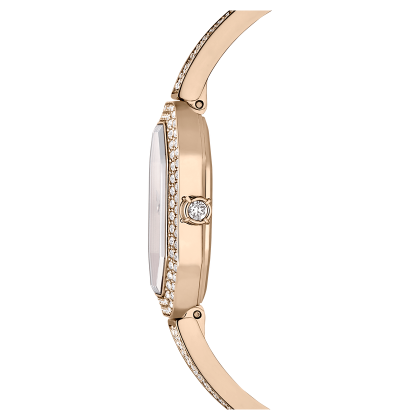 swarovski dextera bangle watch  swiss made  metal bracelet  gold tone  champagne gold tone finish