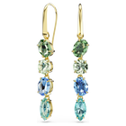 swarovski gema drop earrings  mixed cuts  multicolored  gold tone plated