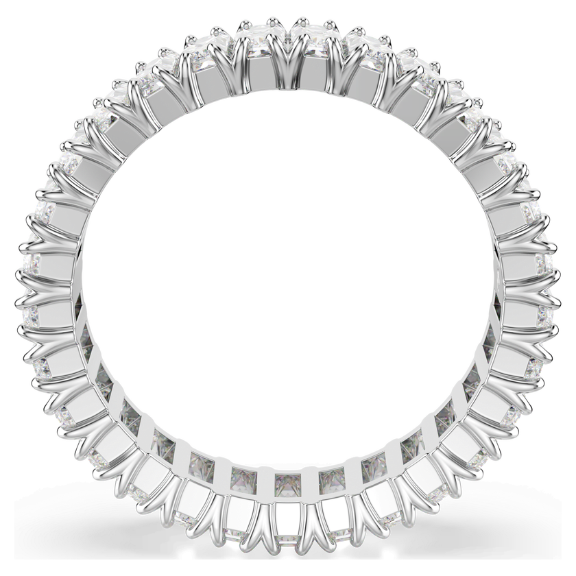 swarovski matrix ring  baguette cut  white  silver tone finish