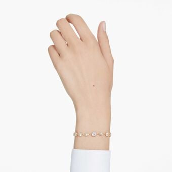 swarovski سوار imber tennis، قطع متنوع، لون أبيض، طلاء باللون الذهبي