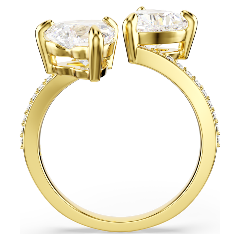 swarovski mesmera attract open ring  heart cut  pav   heart  white  gold tone plated