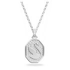 Signum pendant, White, Rhodium plated