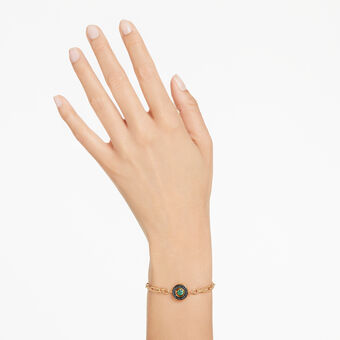 swarovski sparkling dance bracelet  green  gold tone plated