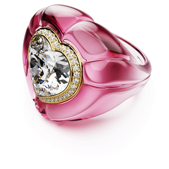 swarovski dulcis cocktail ring  heart cut  pav   heart  pink