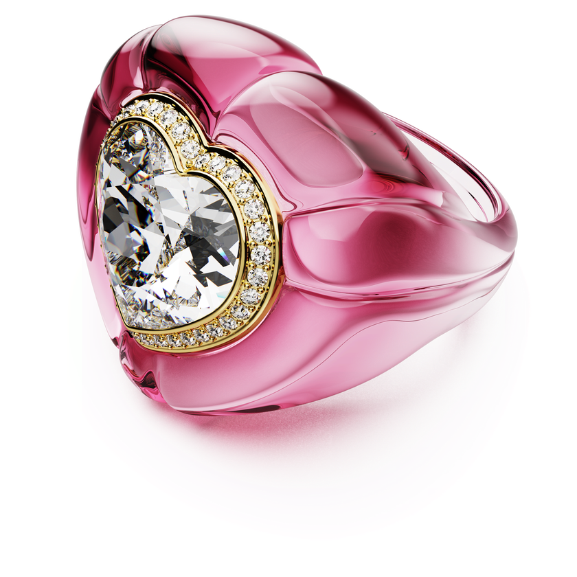 swarovski dulcis cocktail ring  heart cut  pav   heart  pink