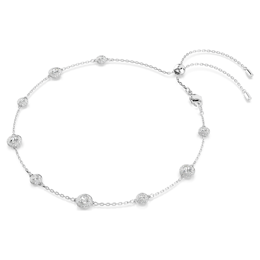 swarovski una angelic necklace  round cut  double sided motifs  white  rhodium plated