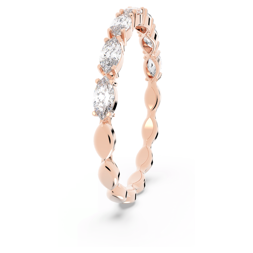 swarovski خاتم matrix vittore، قطع ماركيز،  لون أبيض،  طلاء ذهبي وردي