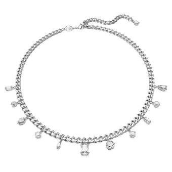 swarovski imber necklace  mixed cuts  white  rhodium plated