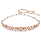 swarovski imber bracelet  mixed round cuts  pink  18k rose gold finish