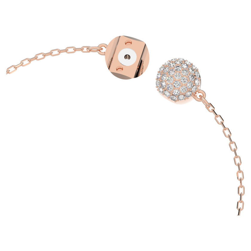 swarovski سوار swan، شكل بجعة، لون وردي، لمسة نهائية من الذهب الوردي عيار 18 قيراط