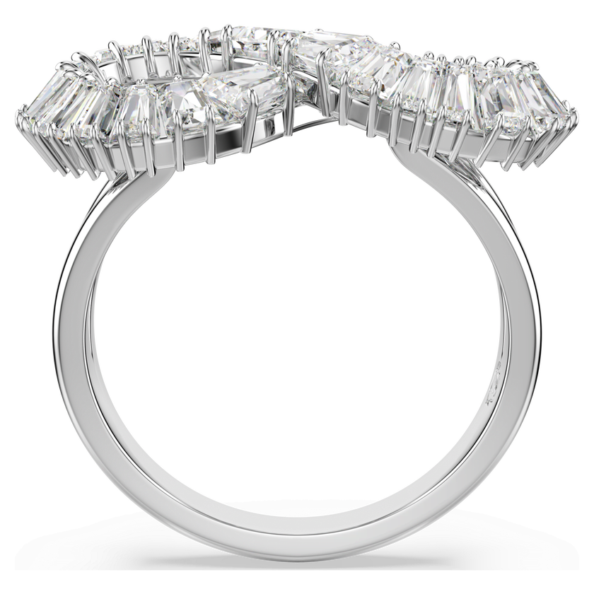 swarovski خاتم كوكتيل hyperbola، شكل إنفينيتي، لون أبيض، طلاء روديوم
