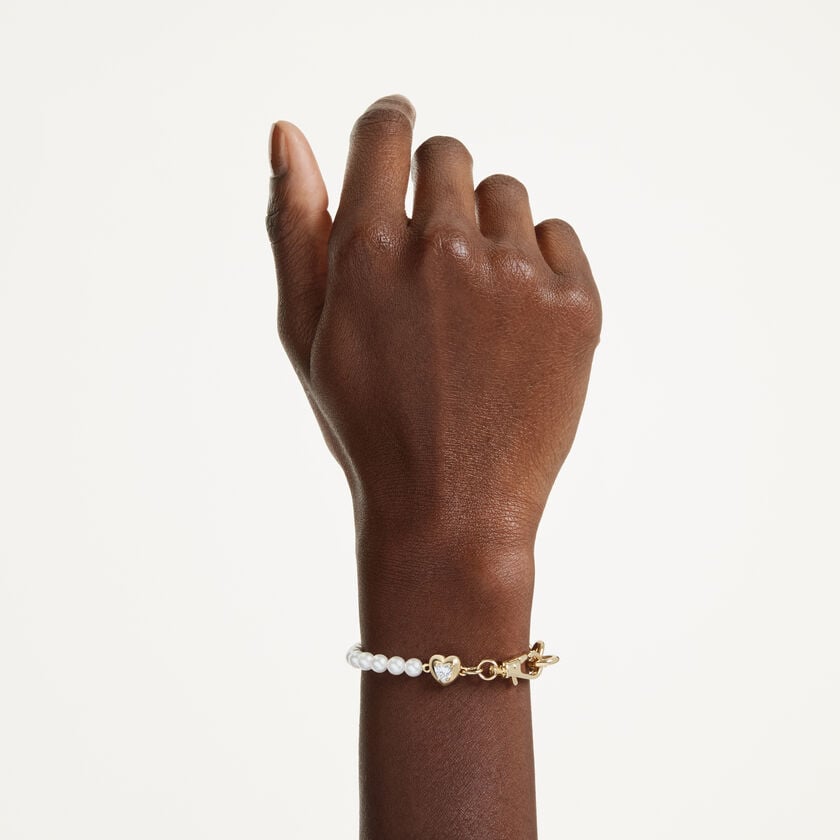 swarovski idyllia bracelet  crystal pearl  white  18k gold finish
