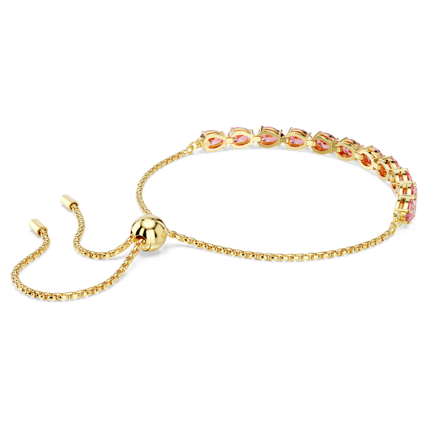swarovski matrix bracelet  pear cut  pink  gold tone plated