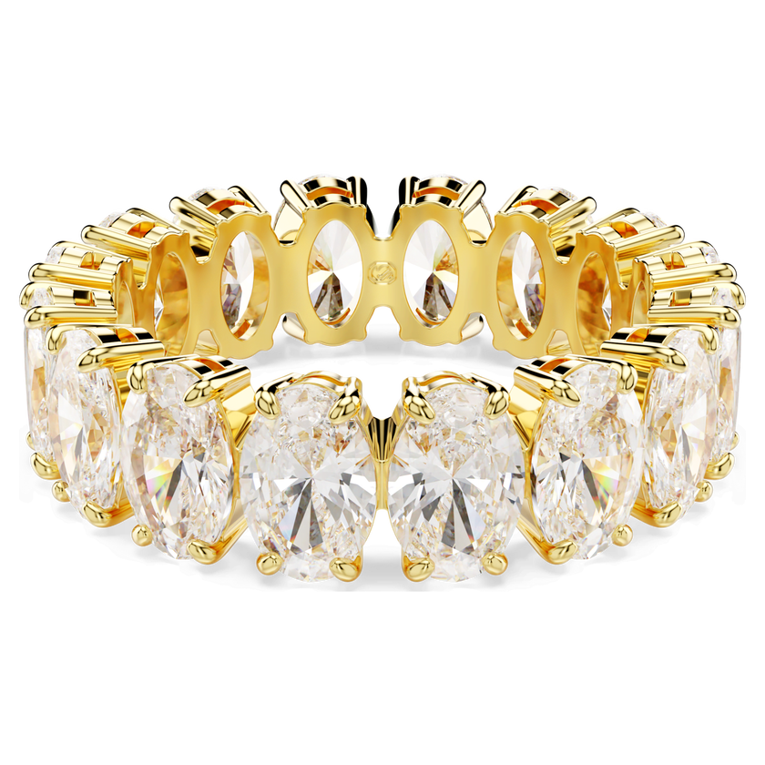 swarovski matrix ring  oval cut  white  gold tone plated