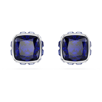 swarovski أقراط دبوسية birthstone، قطع مربع، شهر ديسمبر، لون أزرق، طلاء روديوم