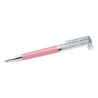 قلم حبر جاف Crystalline بسلسلة على شكل قلب، لون وردي