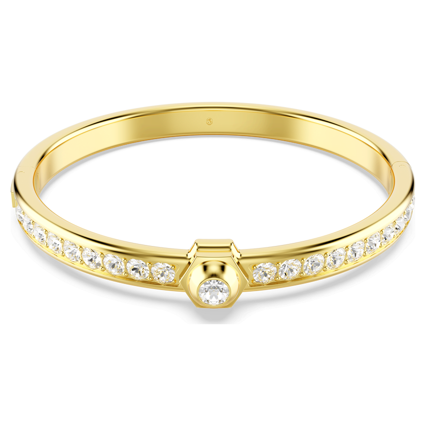 swarovski numina bangle  round cut  white  gold tone plated