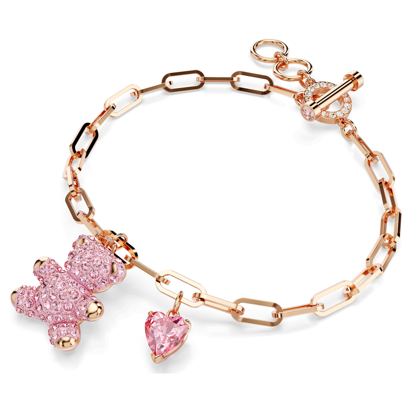 swarovski سوار teddy، لون وردي، طلاء ذهبي وردي