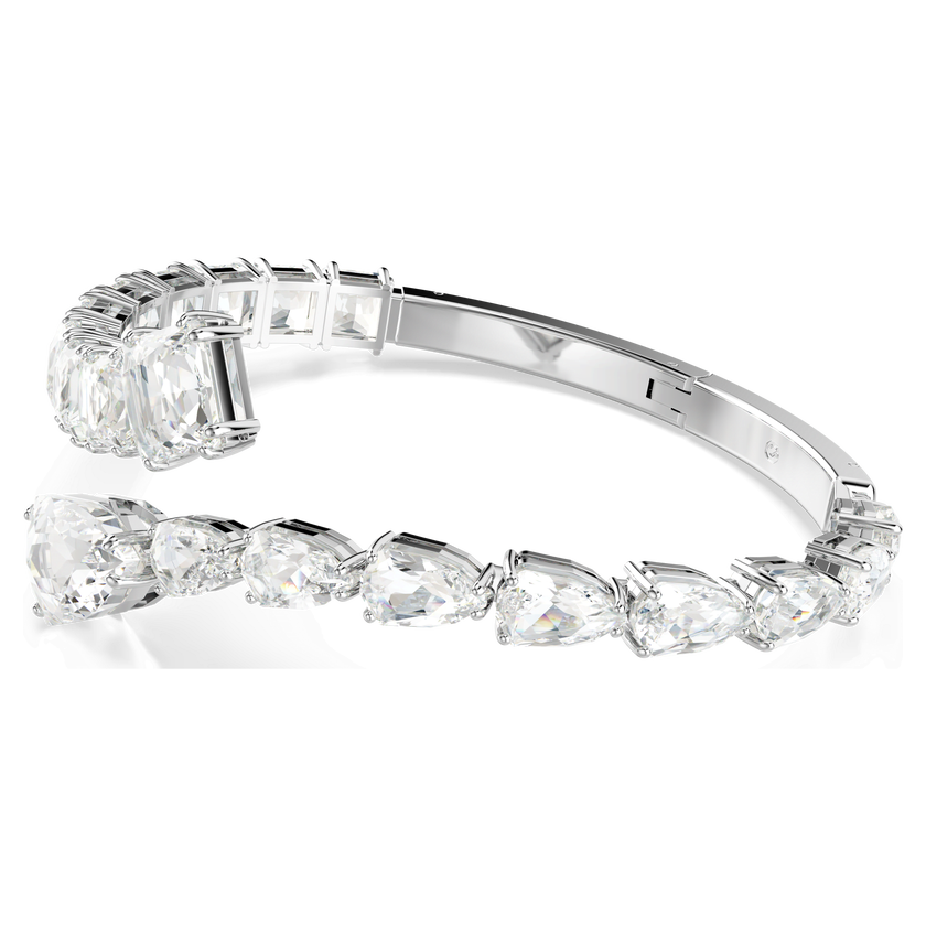swarovski matrix cuff  mixed cuts  white  rhodium plated